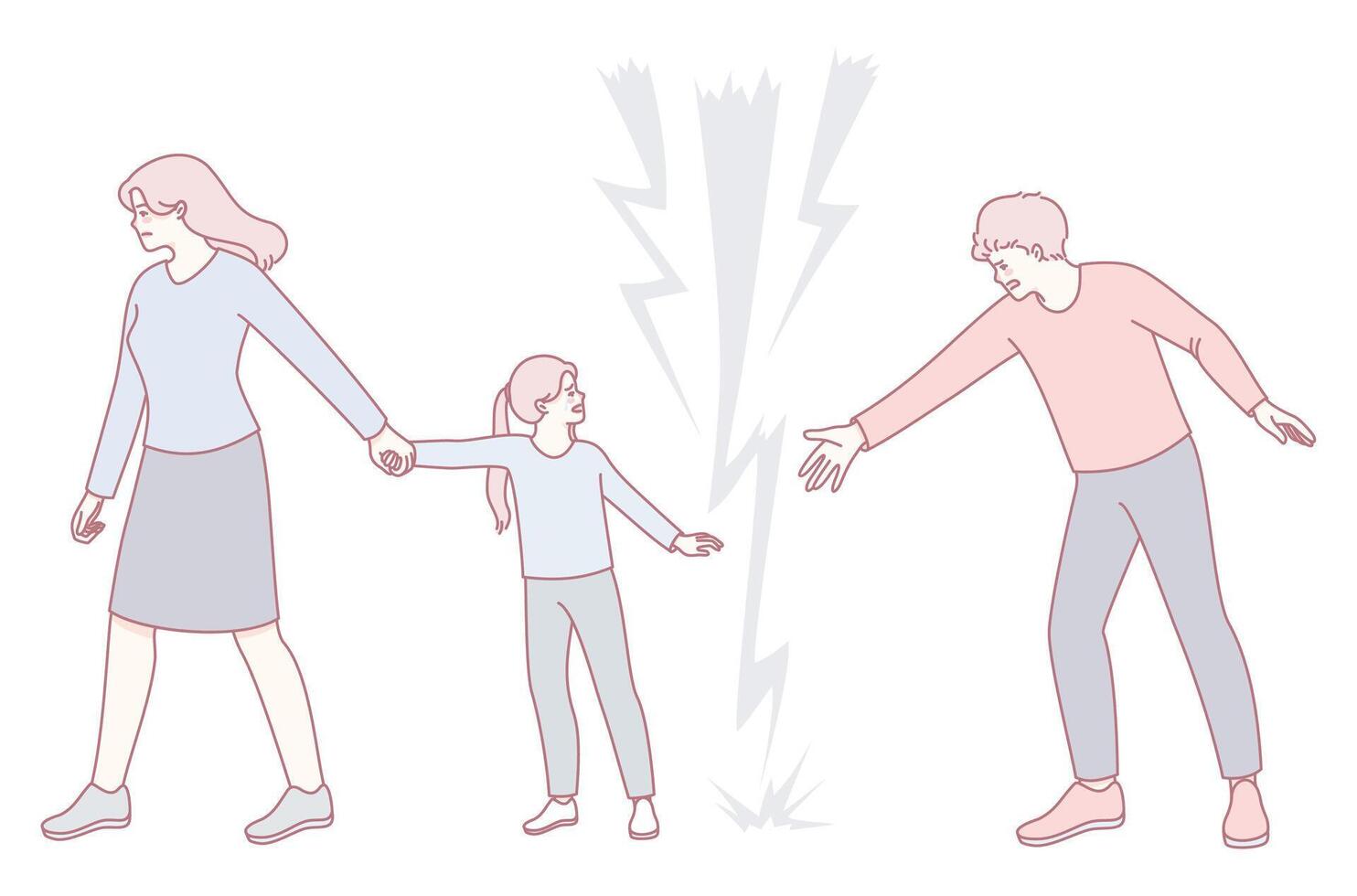 Exploring Conflict in Family Dynamics The Increasing Tension Between Parents and Their Child vector