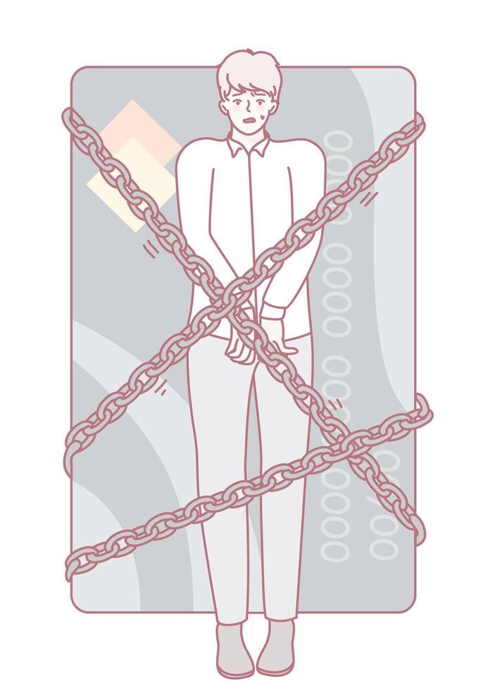 The concept of achieving Financial Freedom involves Breaking the Chains that bind us to Debt vector