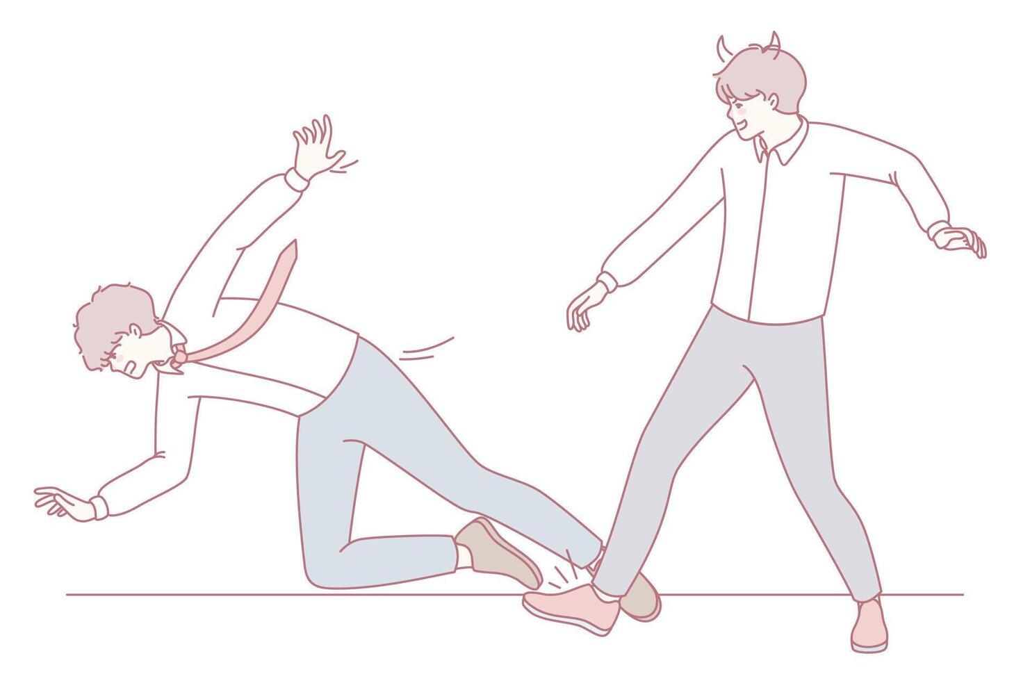 Explore the Conflict Between Two Distinct Characters Presented in a Minimalist, Engaging Style vector