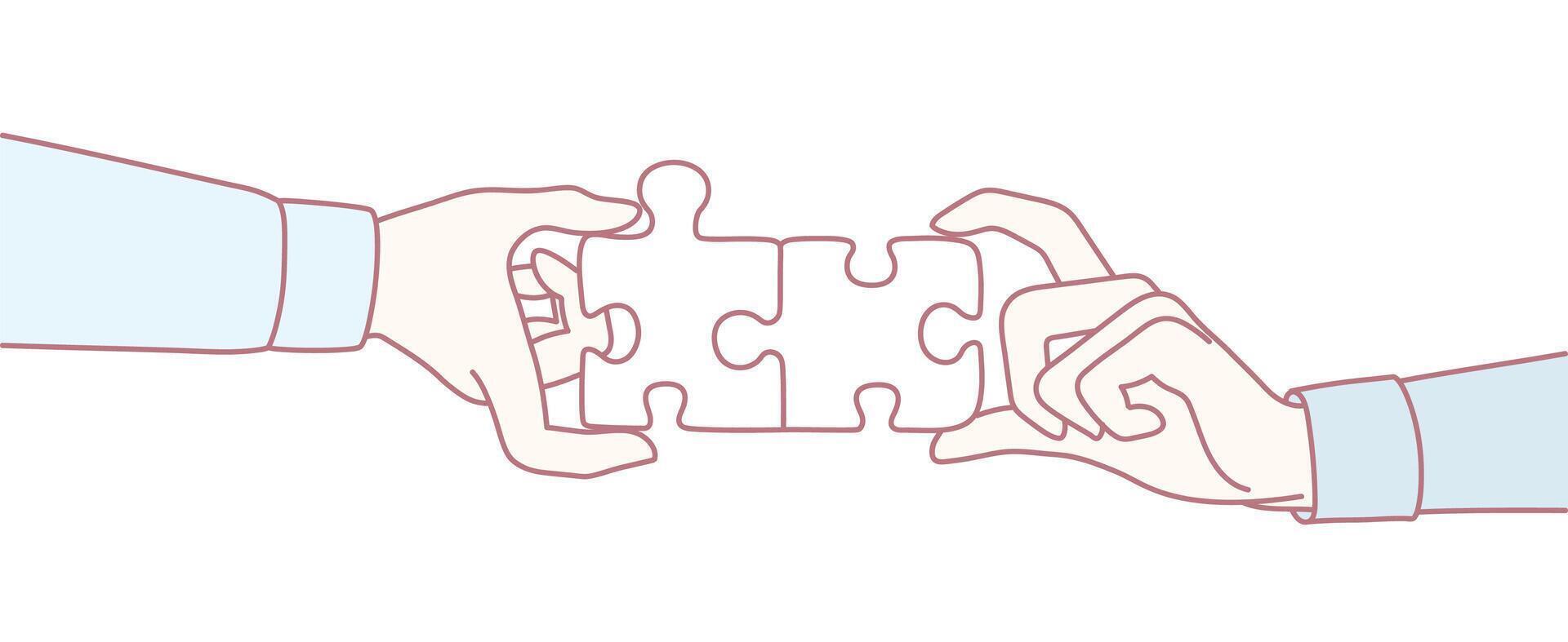 Collaboration Uniting Diverse Puzzle Pieces for Greater Achievement and Overall Progress vector