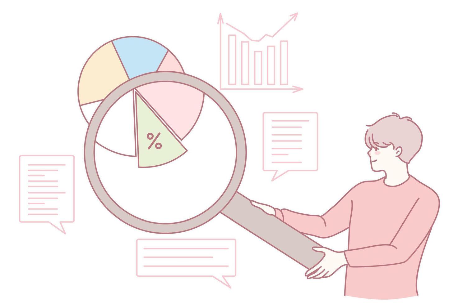 Thoroughly Analyzing Data through the Effective Use of Charts and Graphs for Insights vector