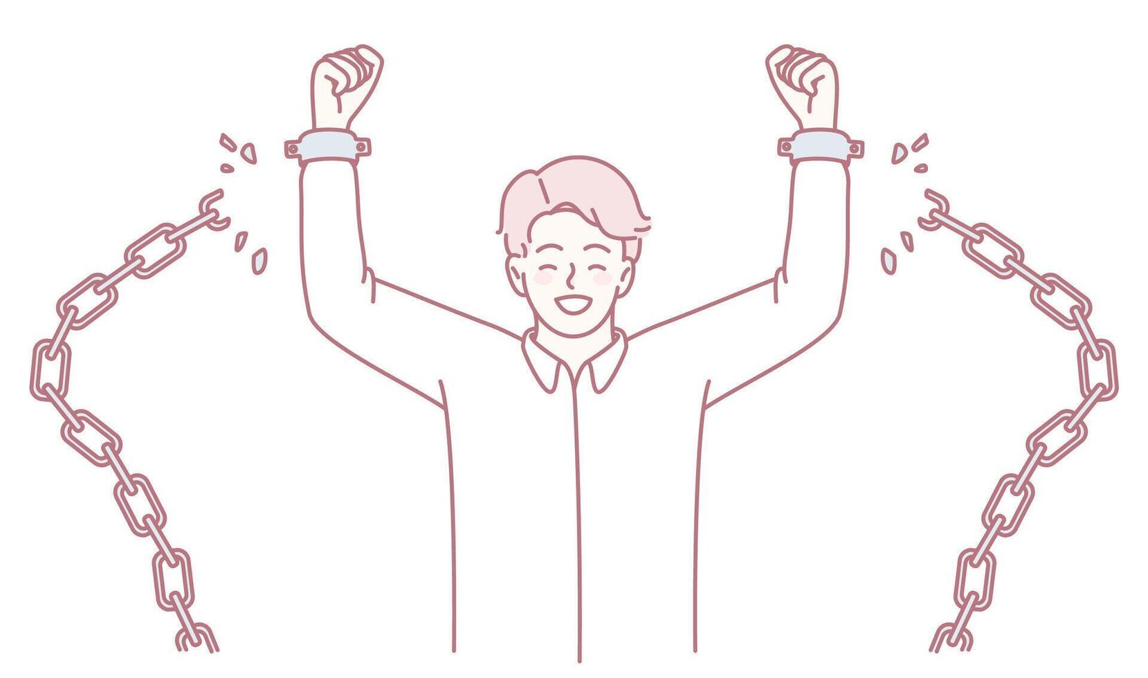 Embracing Freedom From Chains A Celebration of Liberation, Empowerment, and Joyous Change vector
