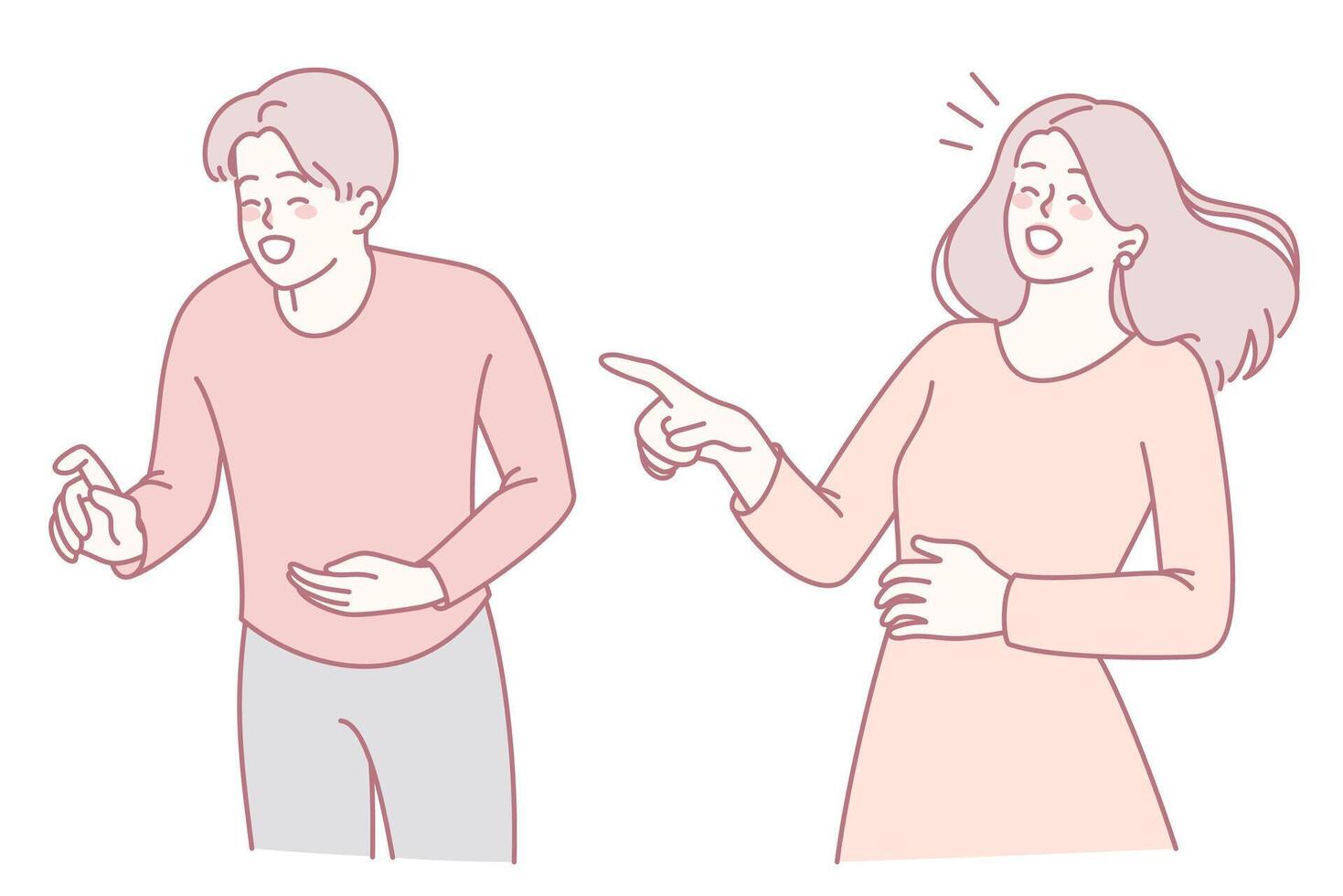An Engaging and Dynamic Conversation Between Two Young People in a Colorful Setting vector