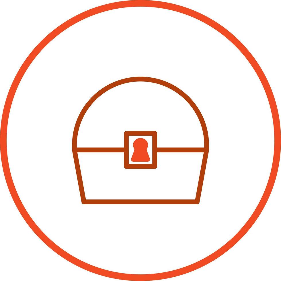 A red and orange line icon of a box vector