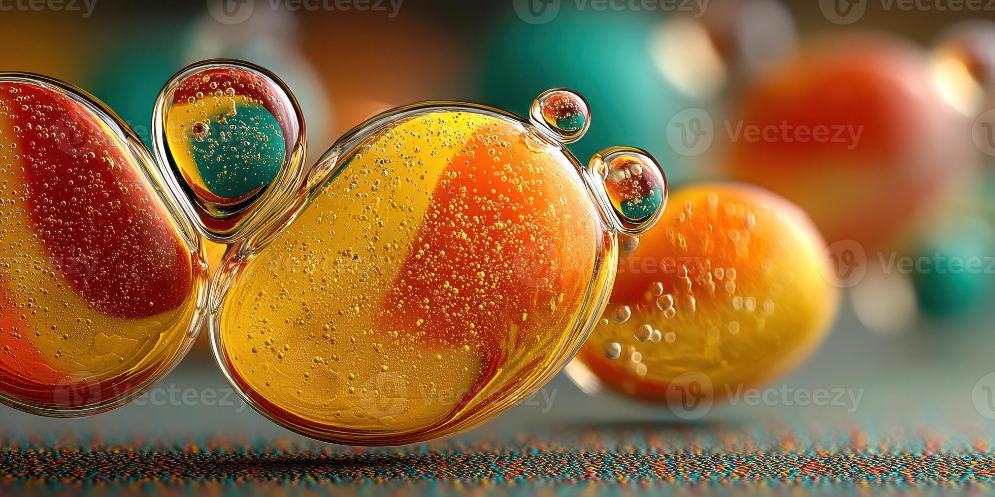 Colorful bubbles with vibrant hues and intricate details create a mesmerizing abstract composition photo