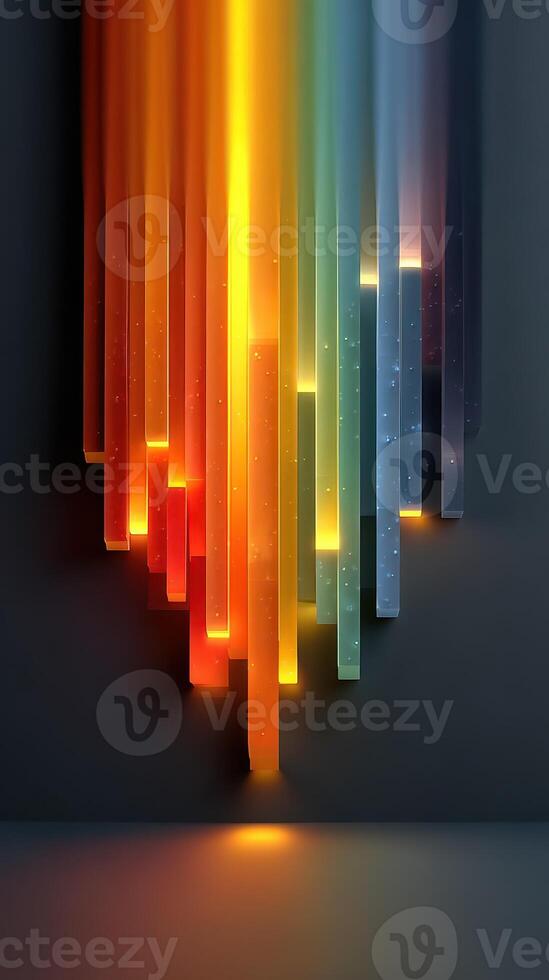 Colorful light beams create a mesmerizing visual display in a dark background setting photo