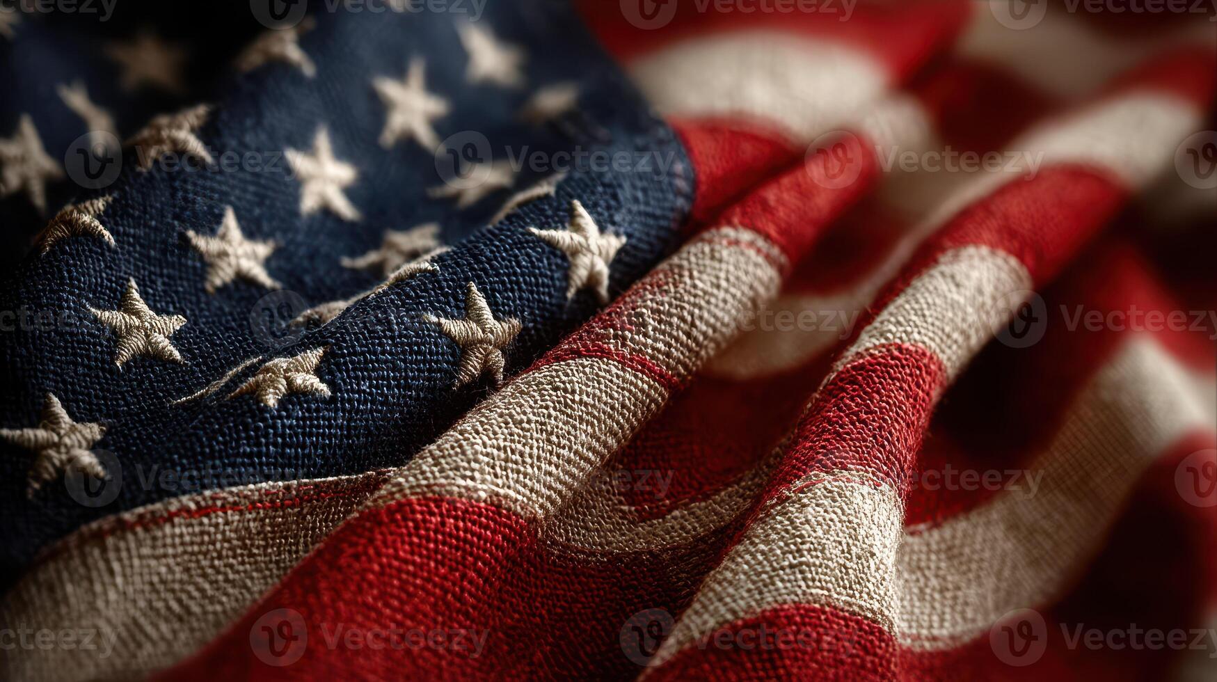 American flag draped elegantly showcasing rich colors and intricate details of fabric folds during daylight photo