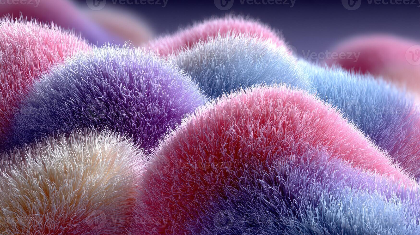 Colorful fluffy waves create a vibrant abstract landscape with a blend of pink, purple, and blue hues in soft textures photo