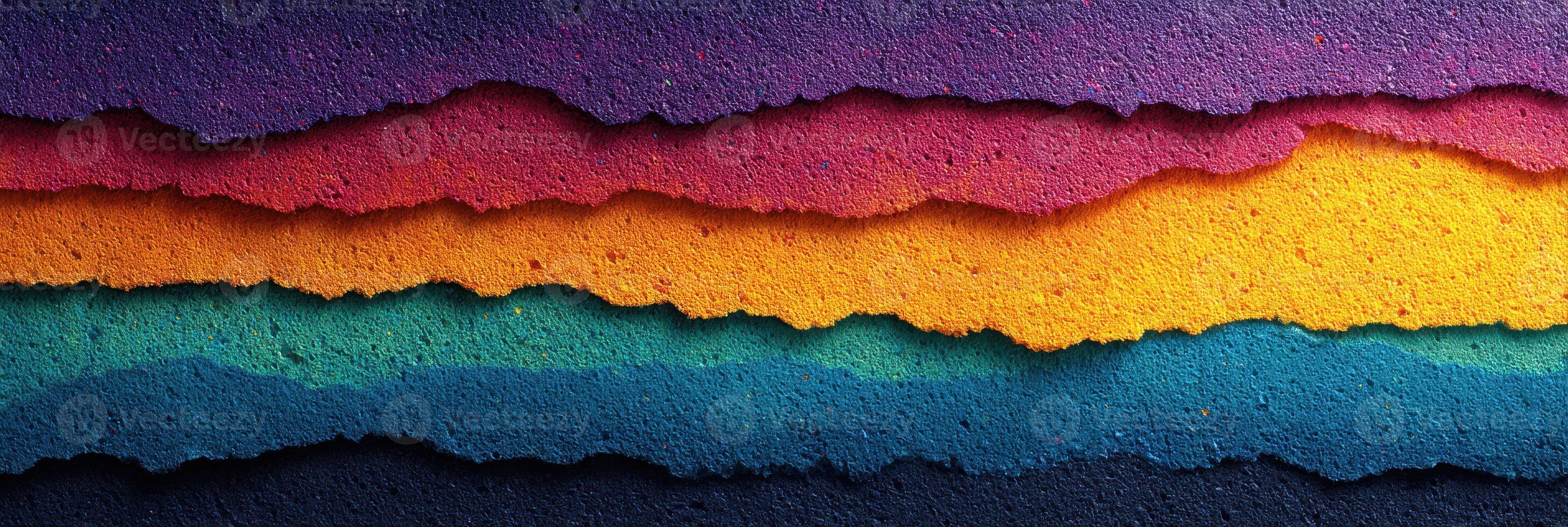 Colorful layers of textured paper create a vivid abstract design suitable for art projects and creative inspirations photo