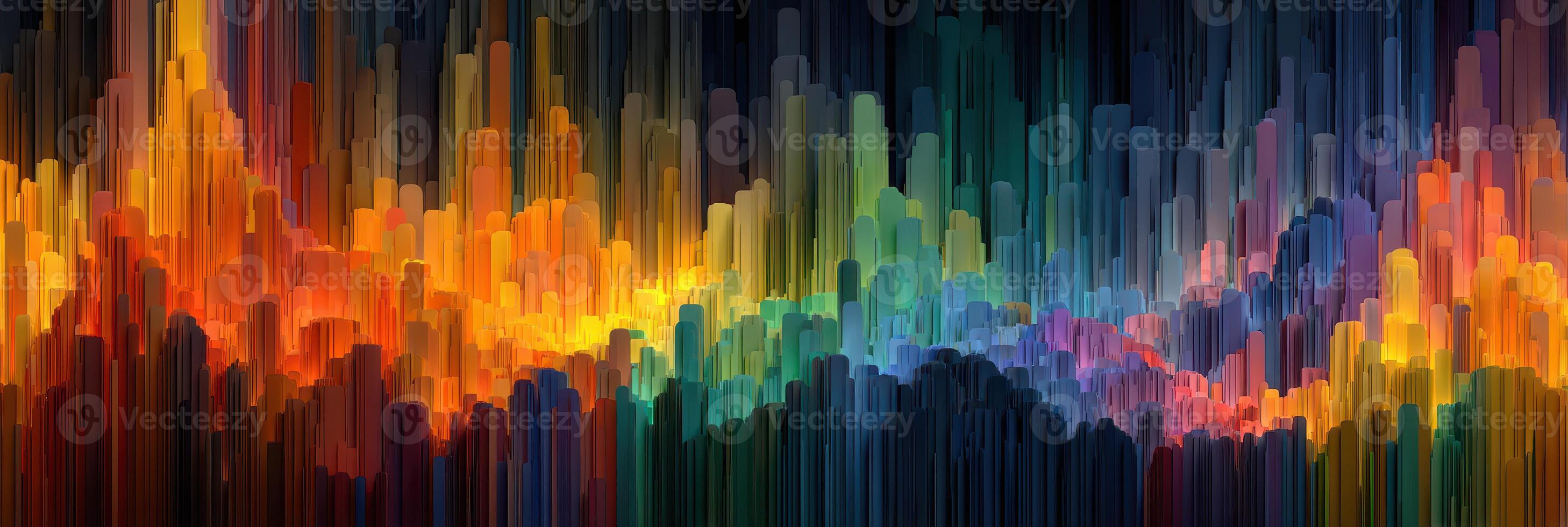 Colorful abstract wave pattern showcasing vibrant hues in a dynamic visual display of light and texture photo