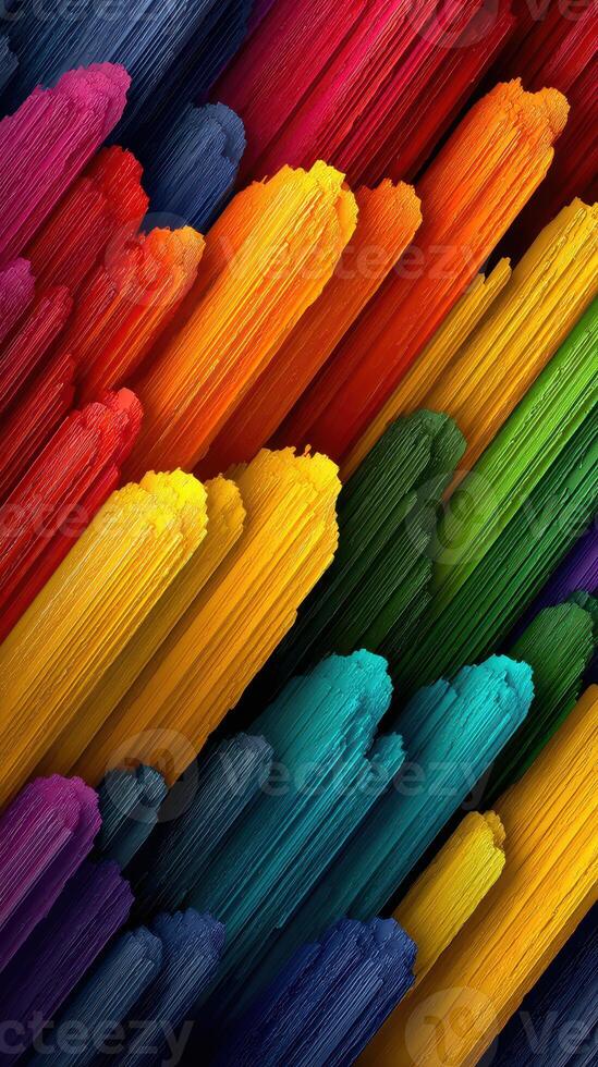 Vibrant colors blend together in abstract design showcasing bright brush strokes and textures photo