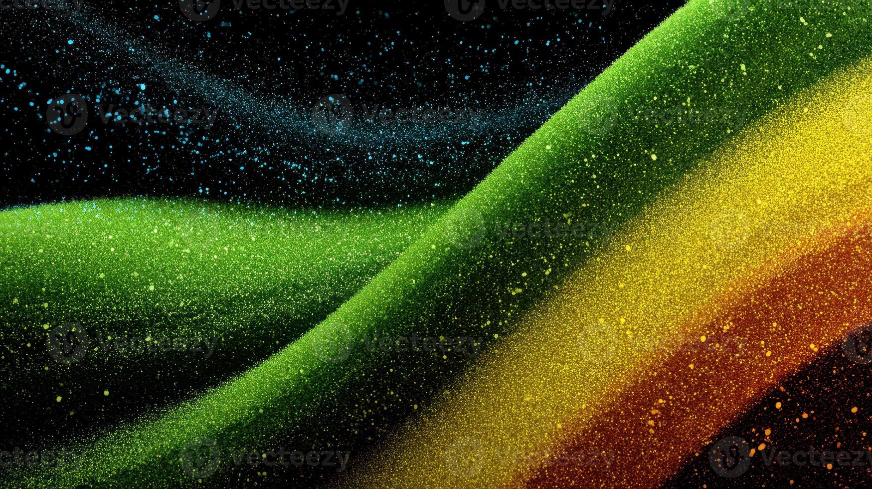Vibrant patterns created with colorful sand art on a black background during an artistic demonstration photo