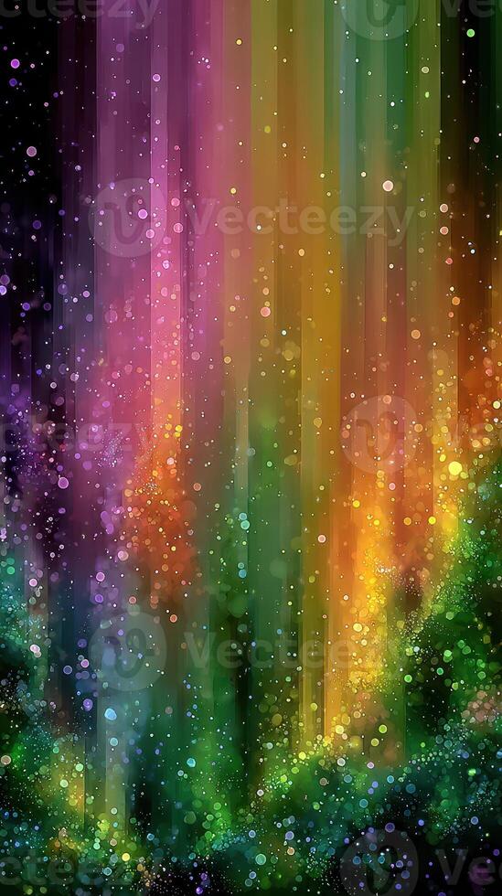 Colorful abstract digital art featuring streaks of vibrant hues and shimmering particles creating a dynamic visual experience photo