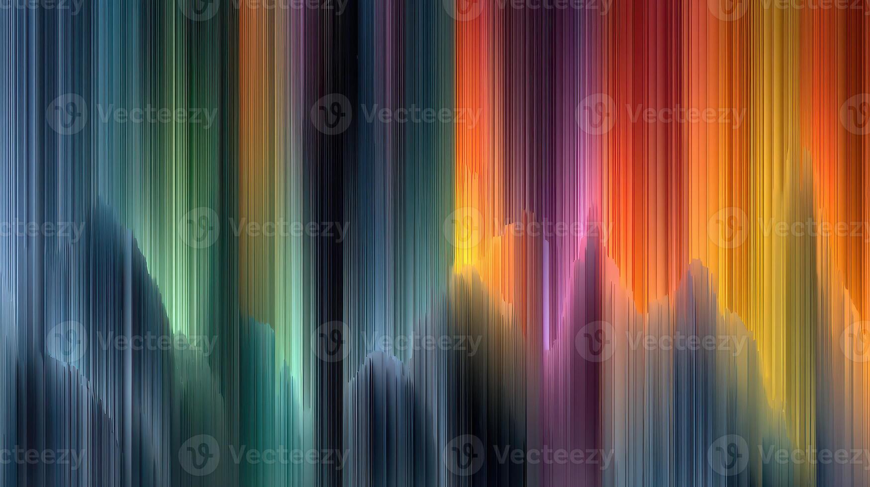 Colorful abstract patterns weave together in a vertical display of light and shadow at sunset photo