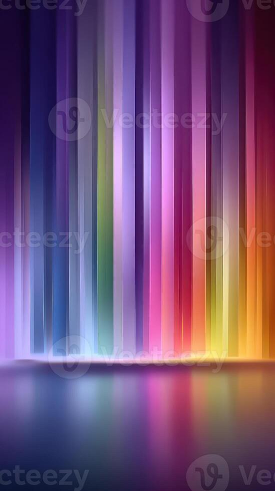 Colorful vertical stripes create a vibrant background in a softly lit environment at night photo