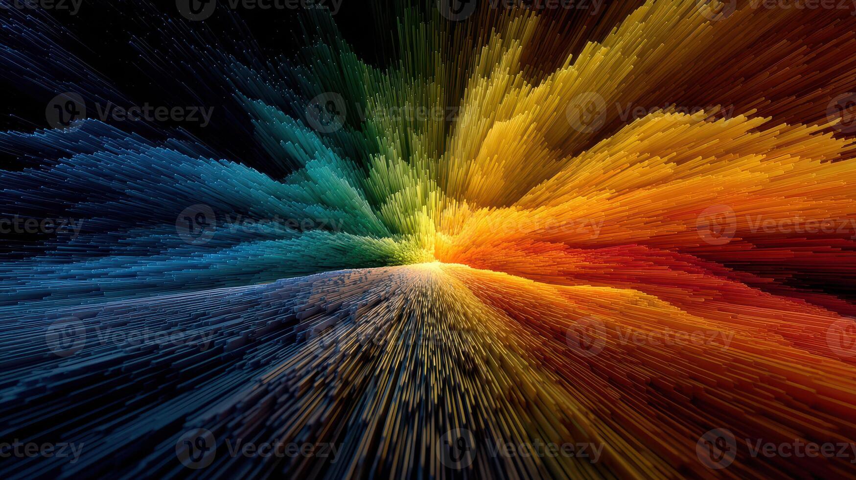 Vibrant abstract explosion of color creating a dynamic visual experience with rays of light emanating from the center photo