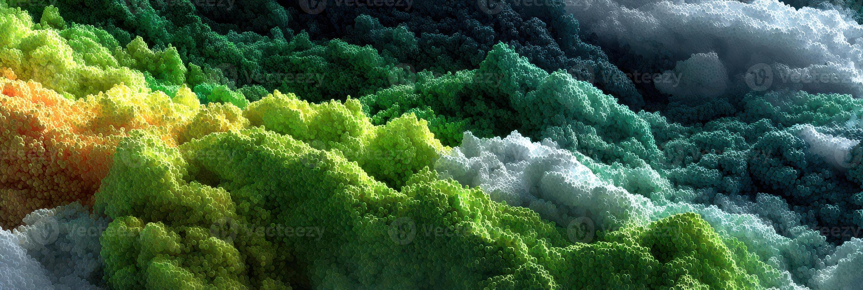 Digital landscape of vibrant, colorful waves showcasing textures resembling abstract natural formations during daytime photo