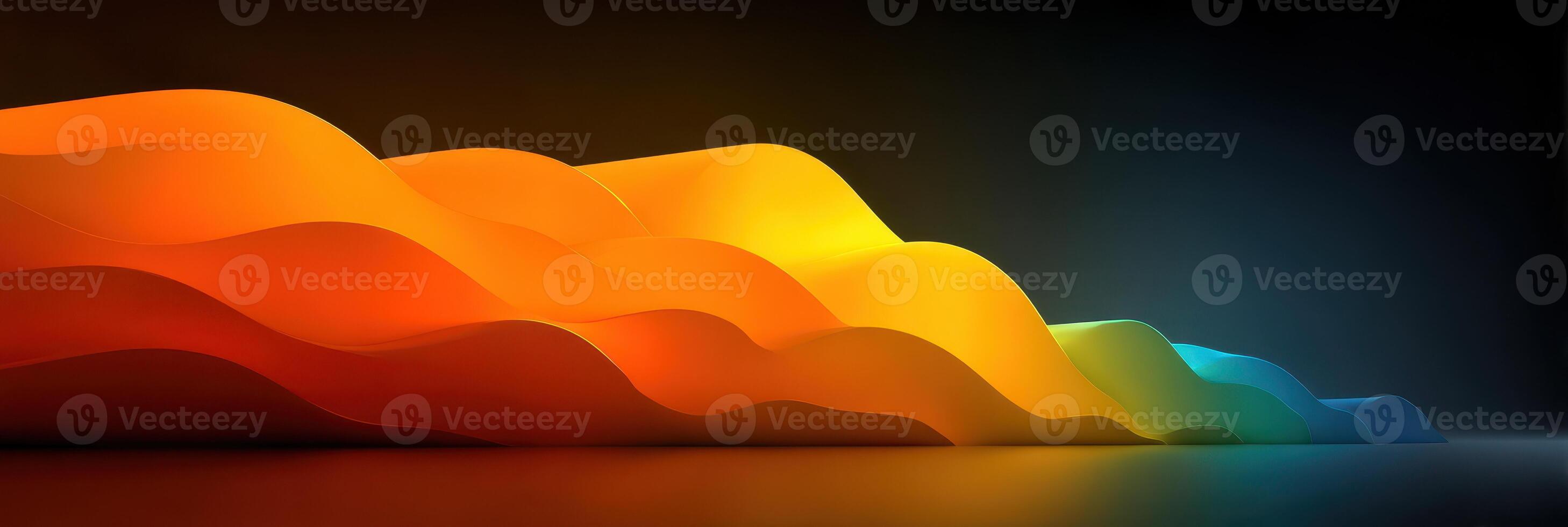 Vibrant abstract waves in warm tones create a dynamic visual experience in an artistic representation of movement and flow photo