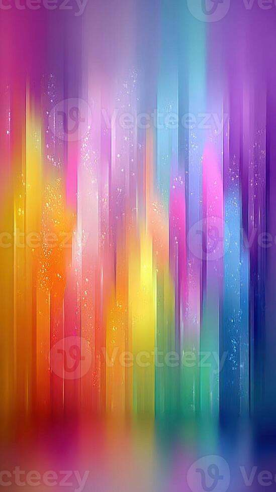Colorful abstract vertical lines with vibrant hues and sparkling effects create a mesmerizing visual display at nighttime photo