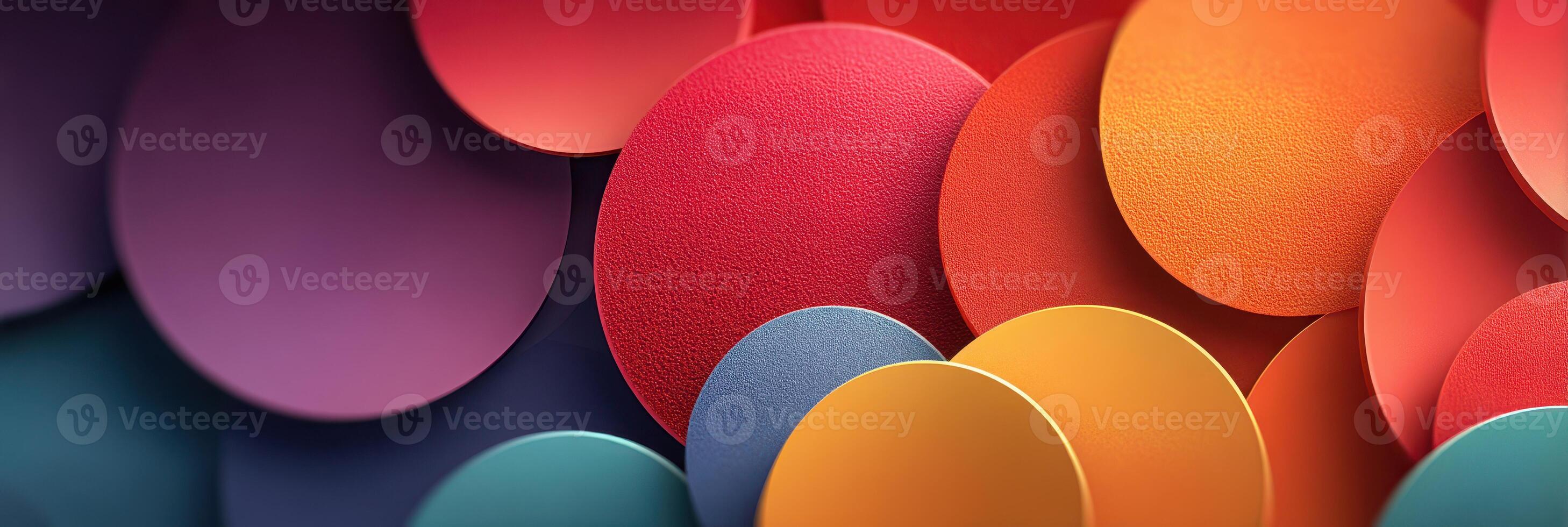 Colorful circles arranged in a decorative pattern with vibrant hues creating an artistic background photo