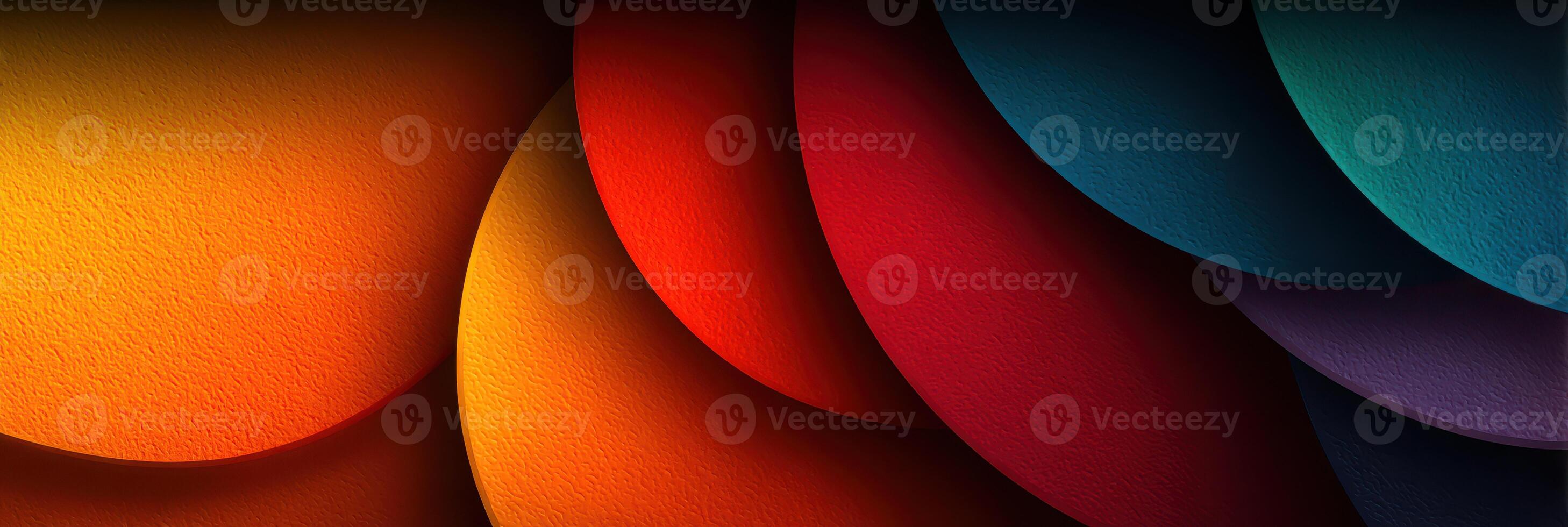 Colorful abstract layers create a vibrant visual display with curves and gradients in a warm palette photo