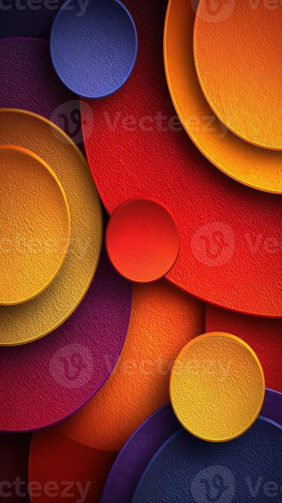 Colorful abstract design featuring circular patterns in vibrant shades creating a dynamic visual composition photo