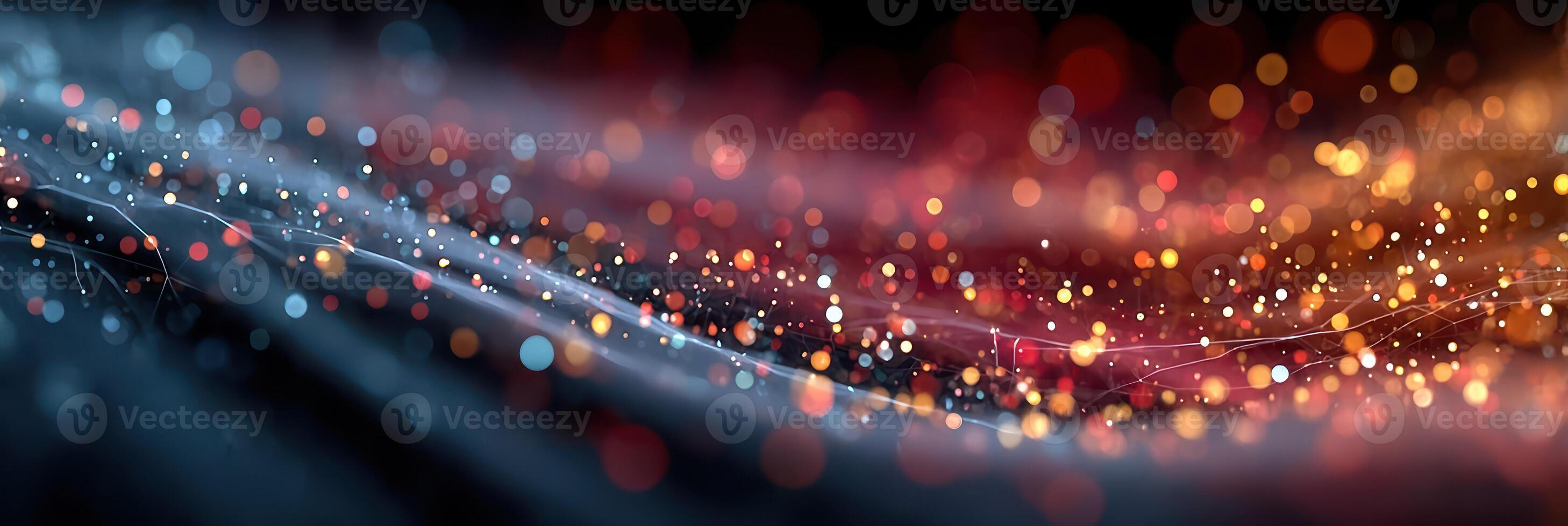 Dynamic display of colorful lights creating a mesmerizing abstract background at dusk photo