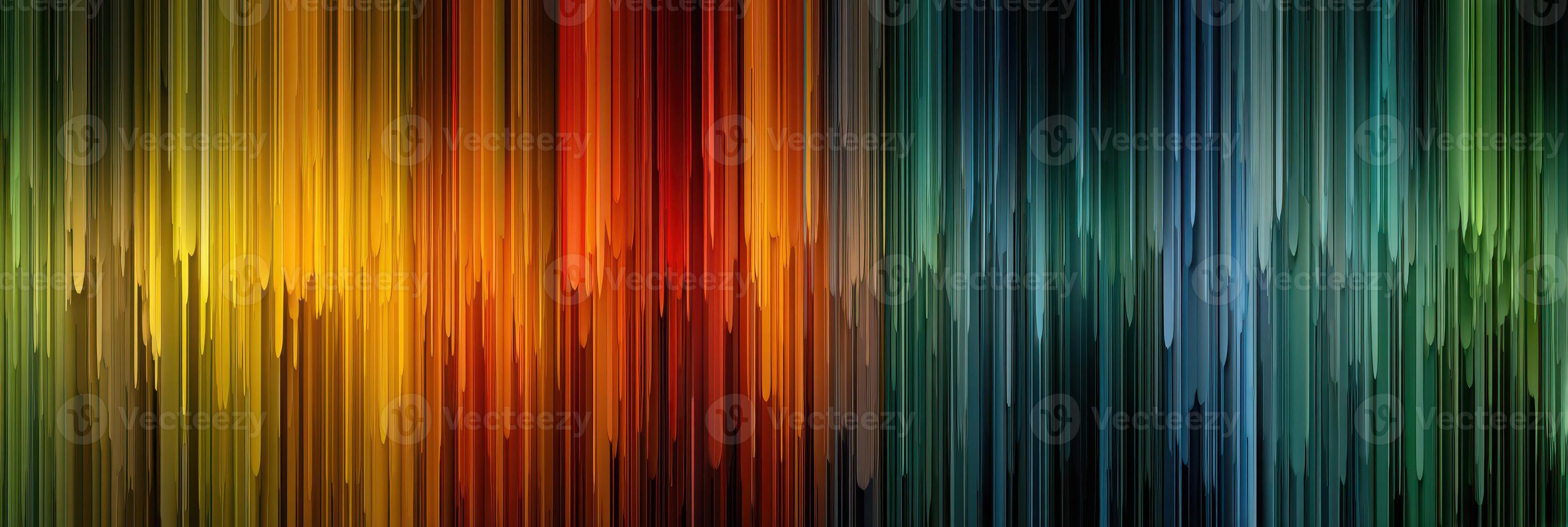 Colorful vertical stripes create a vibrant abstract background with dynamic hues of orange, green, blue, and yellow photo