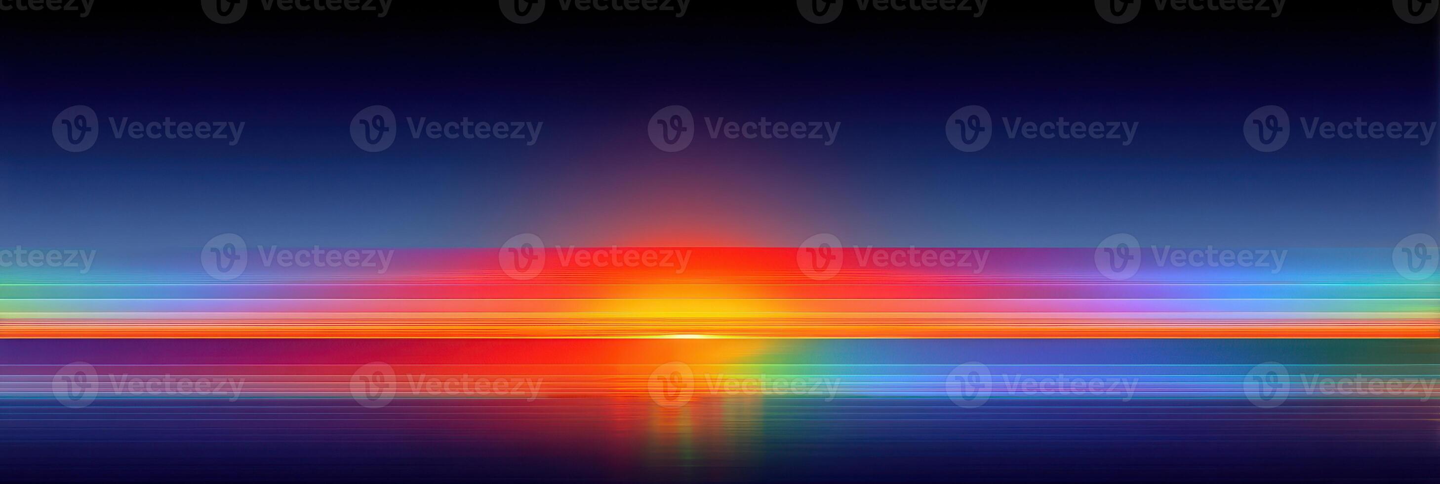 Colorful sunset over a tranquil ocean reflecting vibrant hues of red, orange, and blue under a starry sky at twilight photo