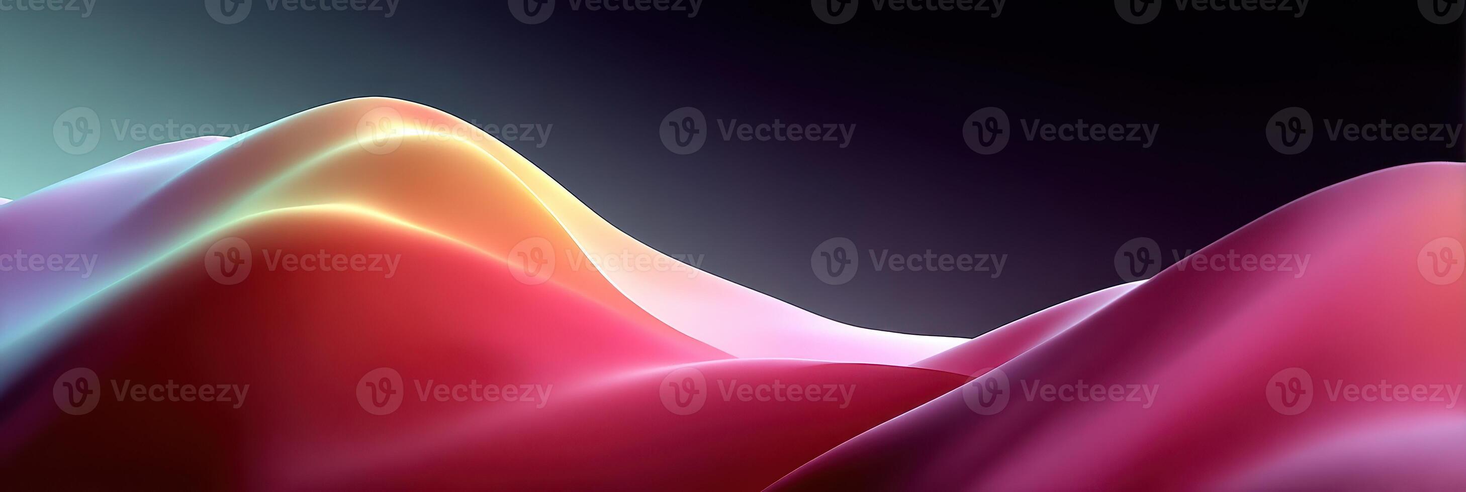 Colorful abstract waves create a stunning visual display of gradients and shapes in a dark background photo