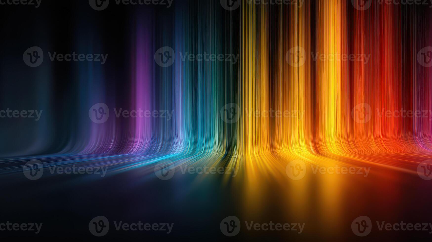 Vibrant lines of colorful light create a mesmerizing visual effect in a dark environment photo