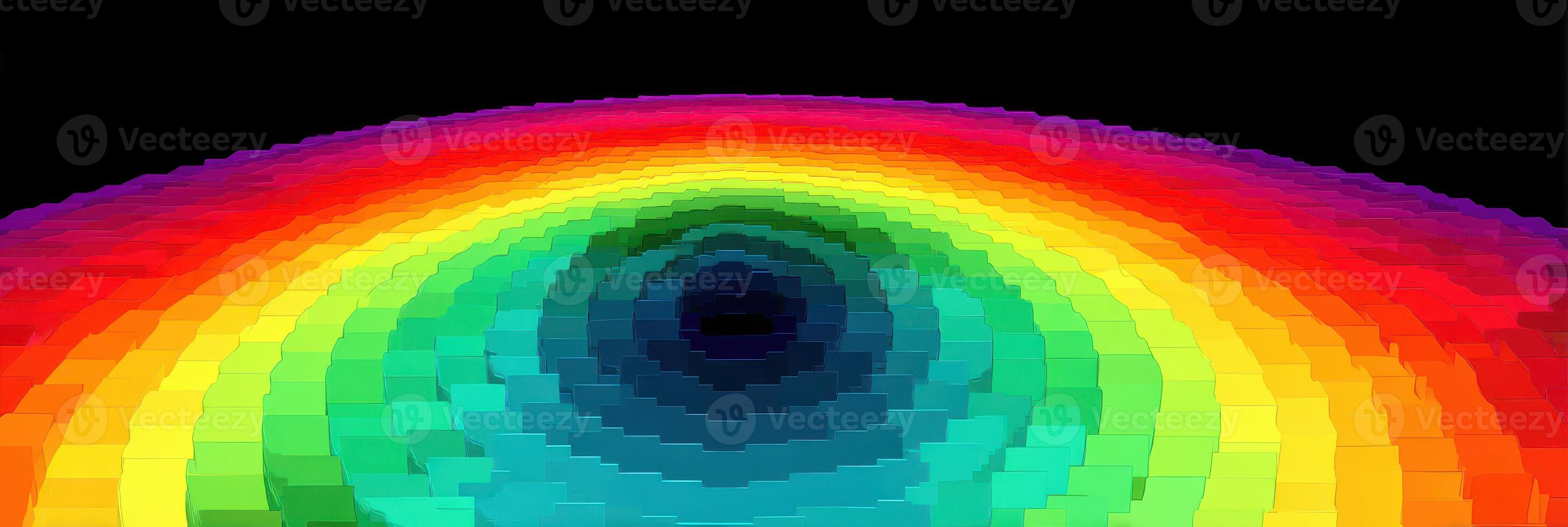 Colorful abstract representation of a spiral pattern with vibrant hues and gradients portraying depth and motion in a digital artwork photo