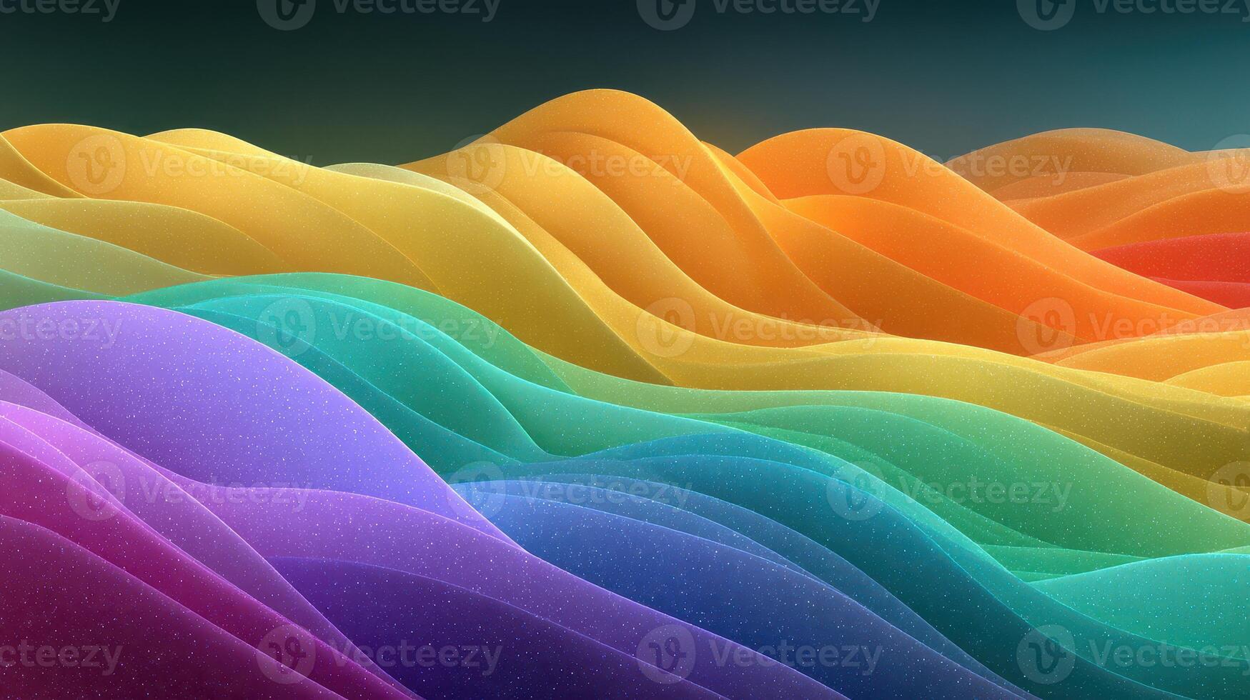 Colorful abstract waves in a gradient landscape create a vivid and dynamic visual experience in a digital artwork setting photo