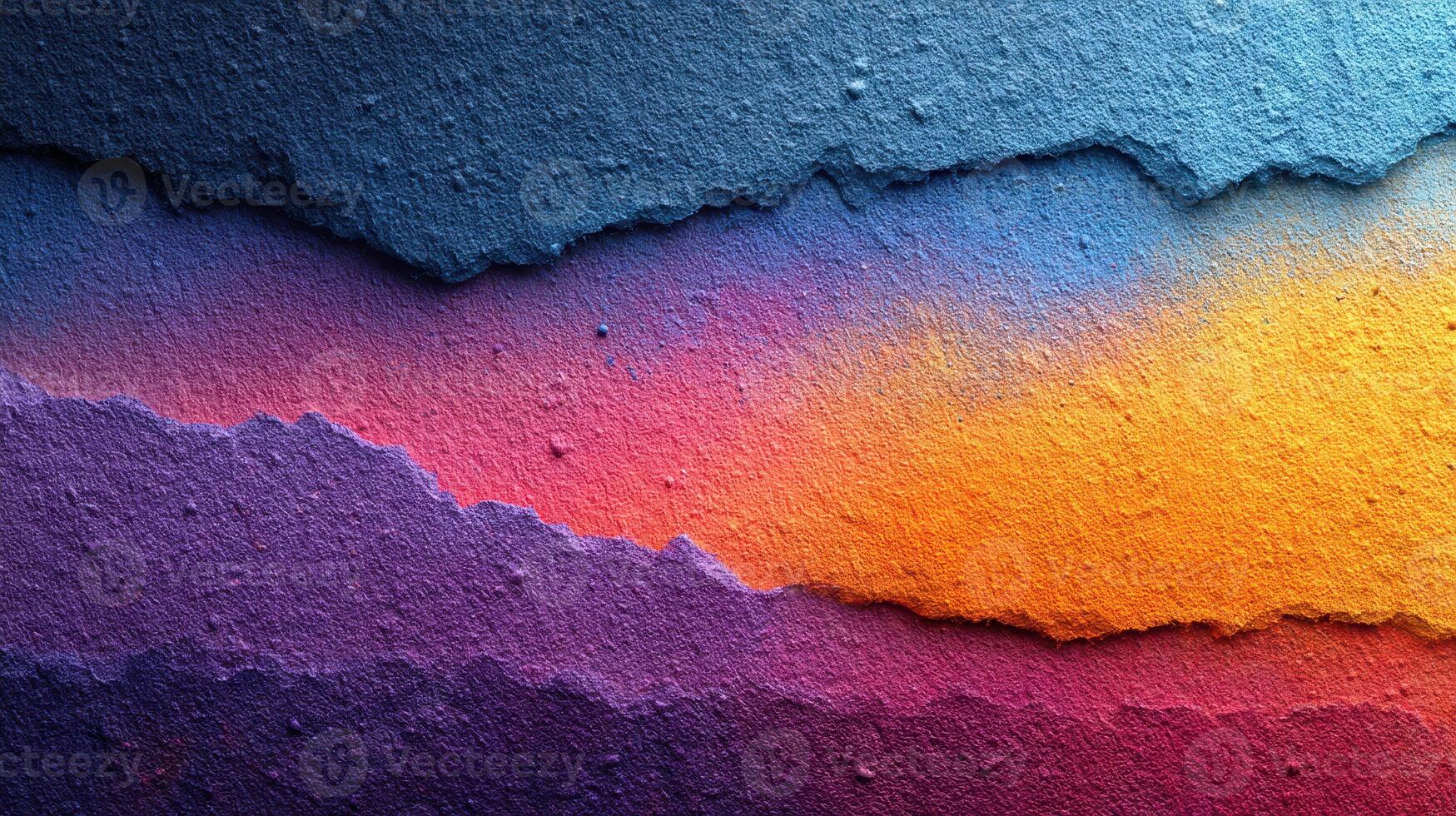 Colorful textured wall with vibrant gradient layers showcasing creative art technique in urban setting photo
