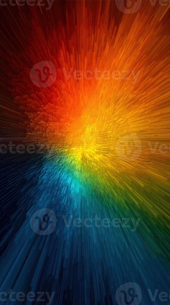 Dynamic burst of color creating a vivid rainbow spectrum with vibrant hues blending seamlessly in abstract design photo