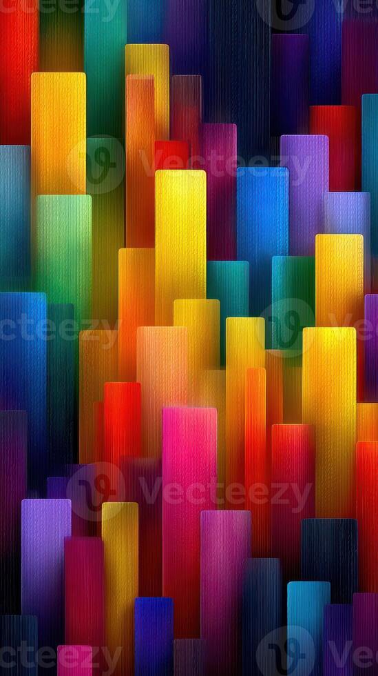 Vibrant abstract design featuring colorful blocks in a textured arrangement photo