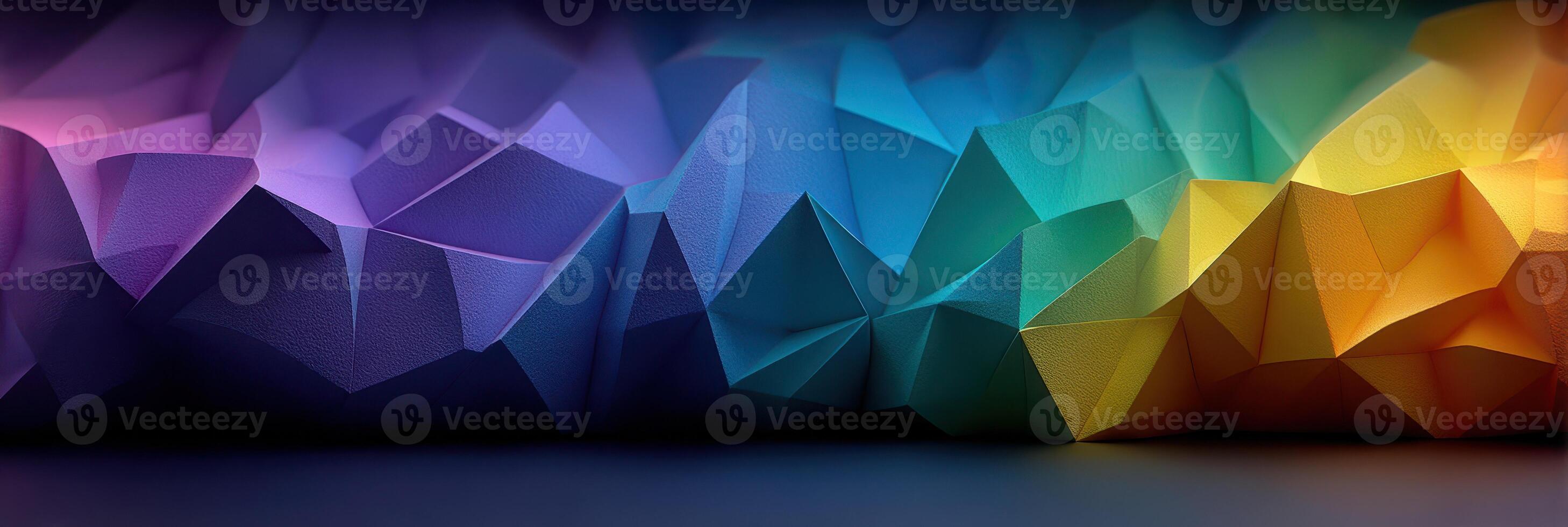 Colorful abstract geometric shapes create modern digital art with gradient hues in vibrant formation photo