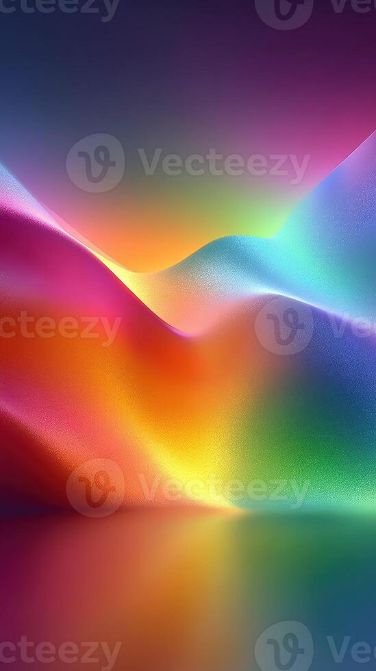 Vibrant abstract landscape with flowing gradients and bright colors reflecting artistic expression photo