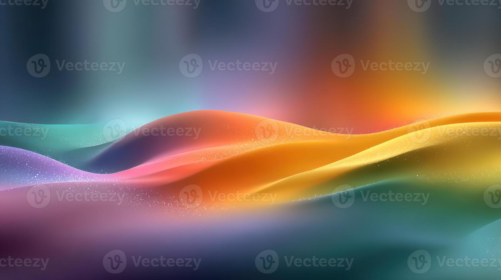 Colorful abstract waves create a mesmerizing visual experience in a digital landscape photo