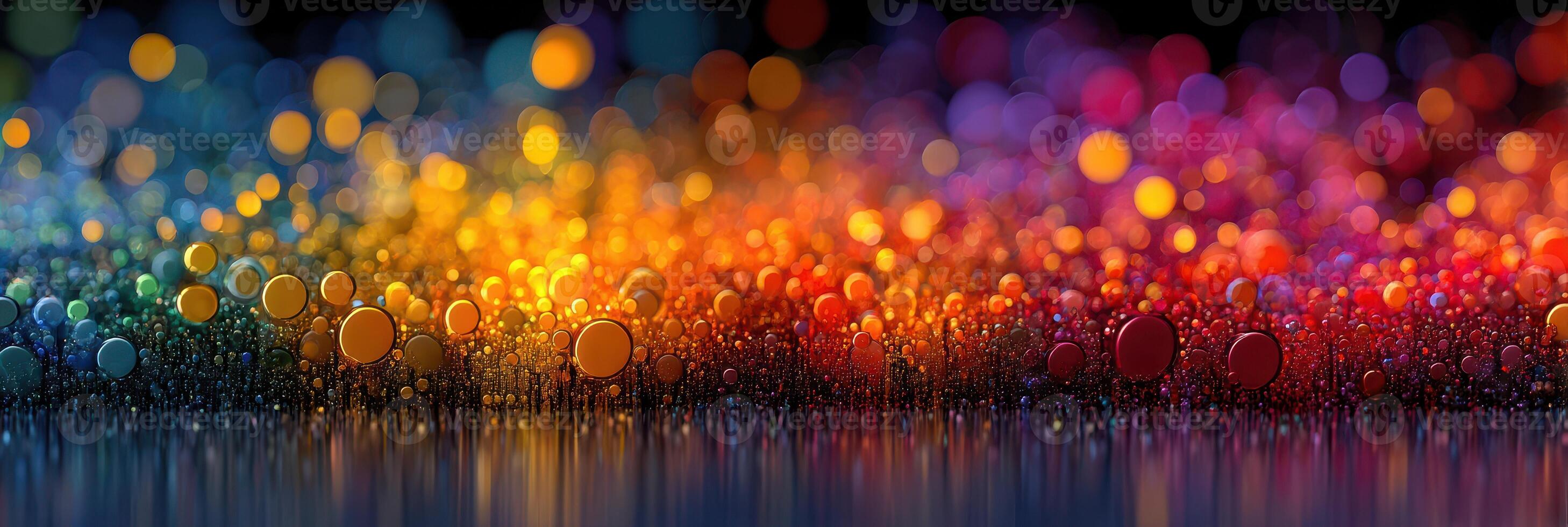 Vibrant display of colorful bokeh lights creating a mesmerizing atmosphere during nighttime photo