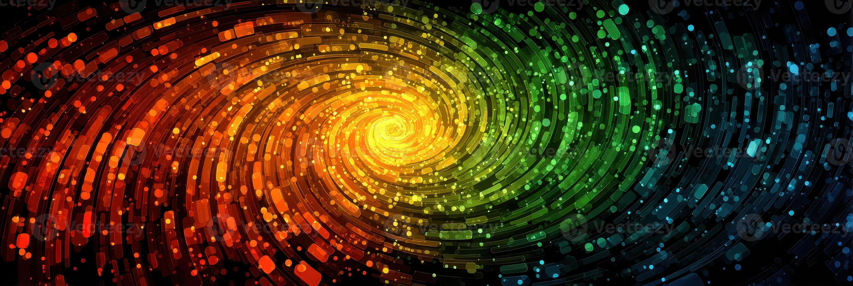 Dynamic swirling colors create a captivating visual effect inspired by galaxies and cosmic phenomena in a digital art piece photo