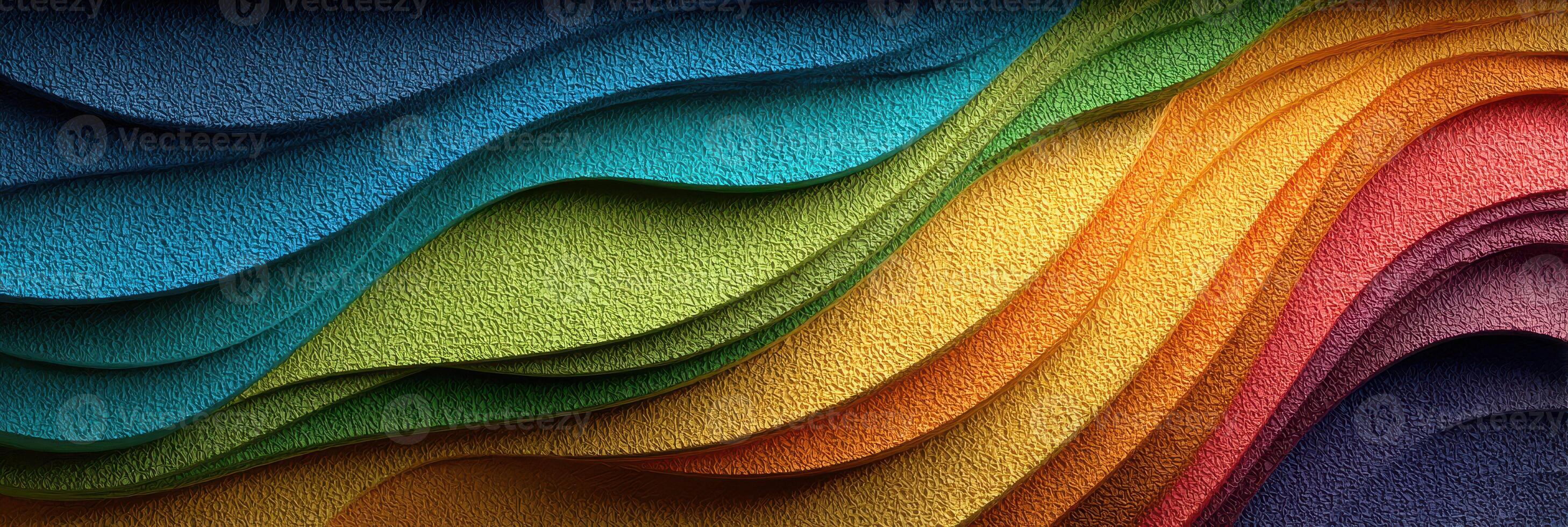 Vibrant waves of color creatively layered to showcase textures and depth in an abstract design photo