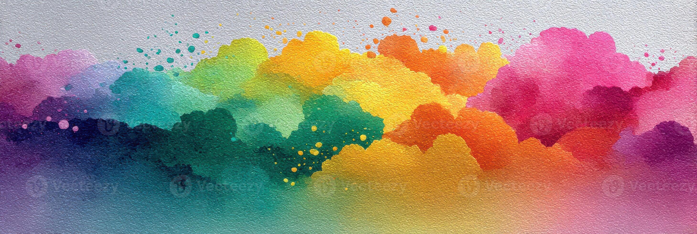 Colorful abstract watercolor painting with vibrant hues blending together in a dynamic display of creativity photo