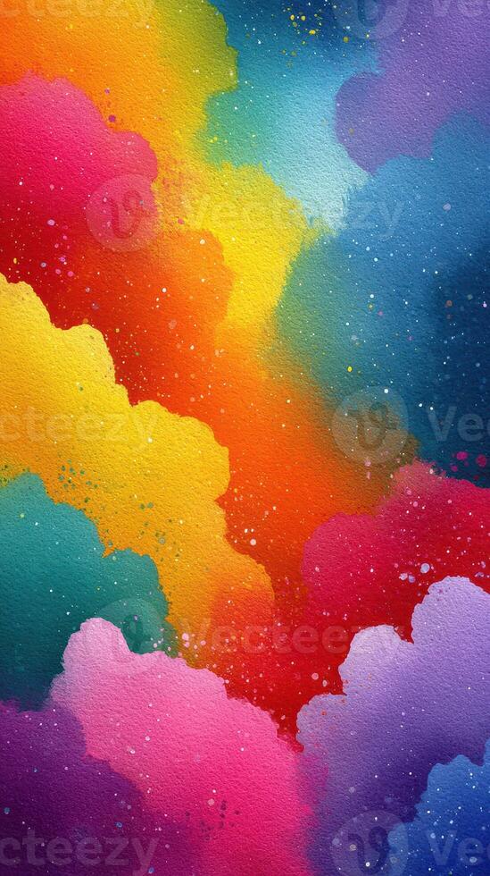 Colorful abstract painting with vibrant hues blending harmoniously in a beautiful display of artistic expression photo