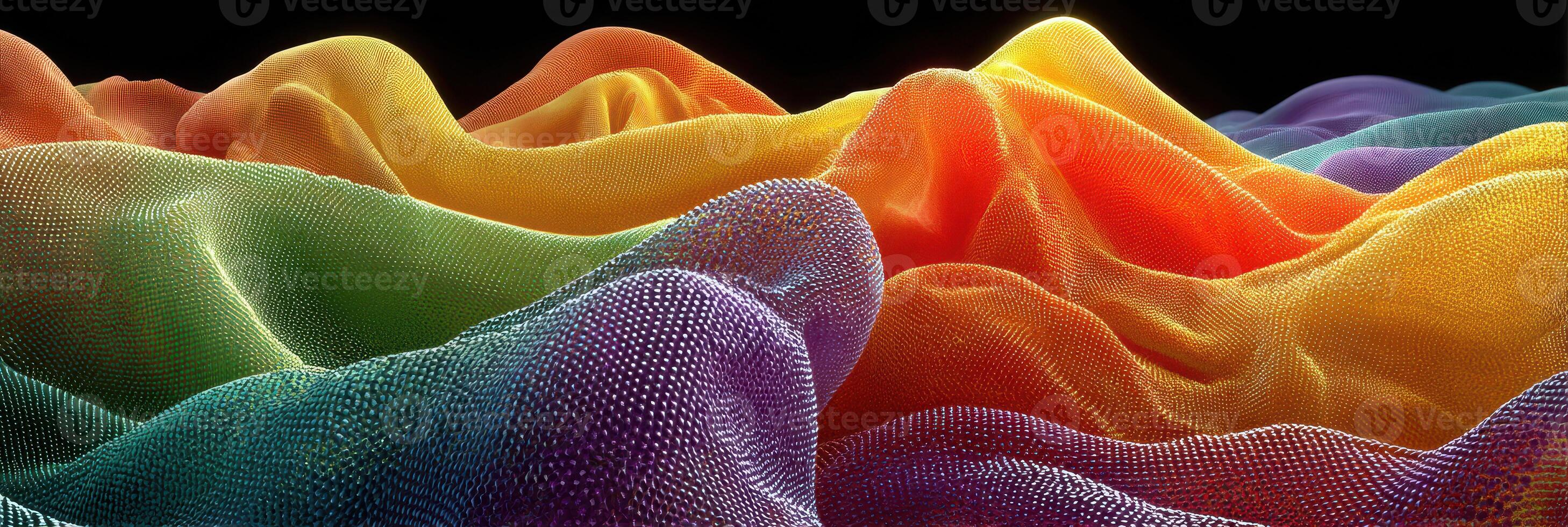 Colorful abstract waves display vibrant hues and dynamic patterns in a digital landscape design photo
