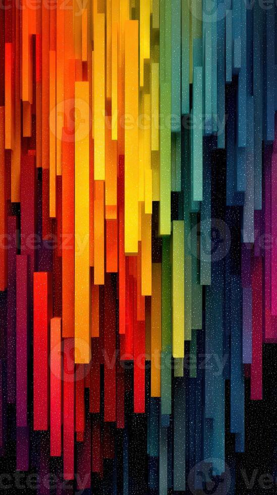 Colorful abstract design with vertical bars creating a vibrant spectrum of hues and textures photo