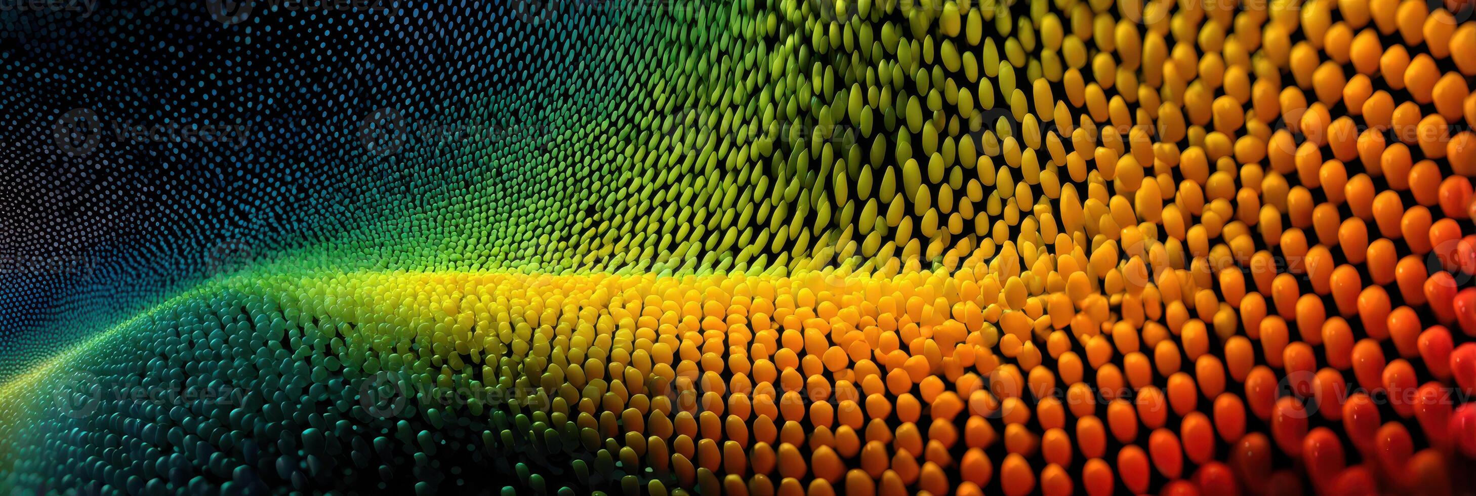 Colorful abstract pattern showcasing vibrant gradients in a fluid motion, resembling waves in a digital landscape photo