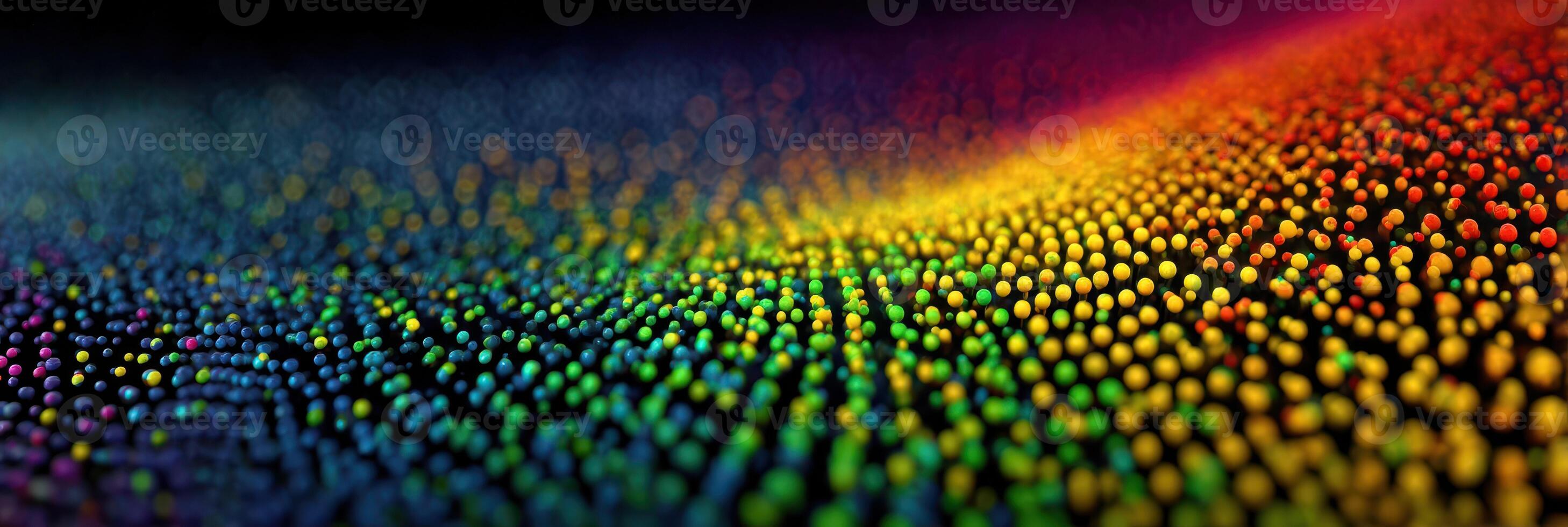 Colorful abstract display of dots creating a vibrant wave pattern in a creative art setting photo