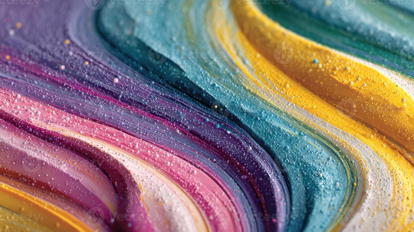 Colorful abstract texture showcasing vibrant swirls and bubbles during a creative art project photo