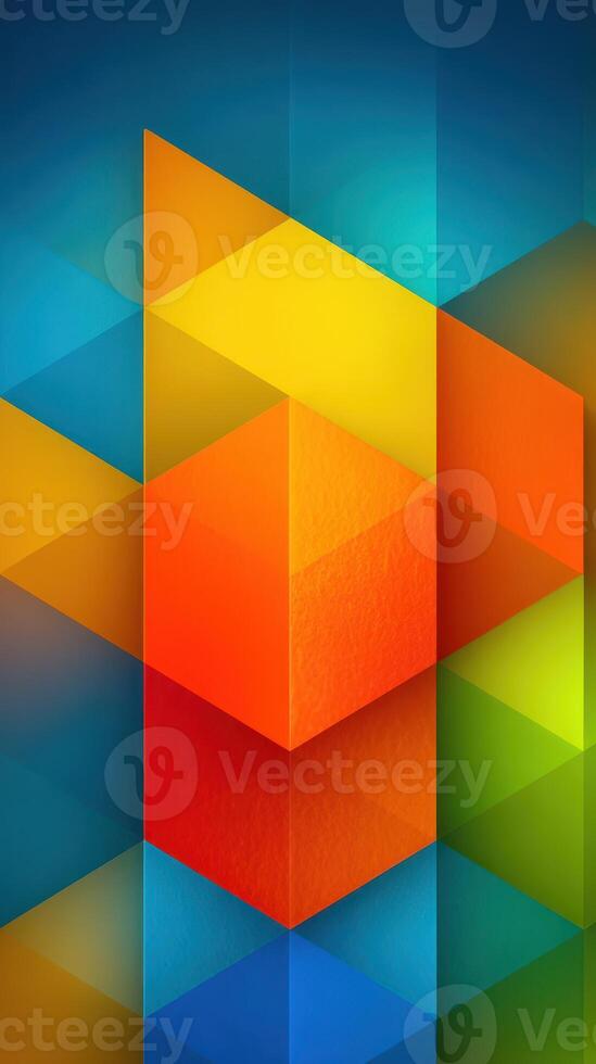 Vibrant geometric patterns created with bright colors showcasing an abstract design in a captivating blend of shapes photo